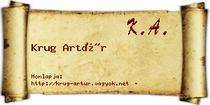 Krug Artúr névjegykártya